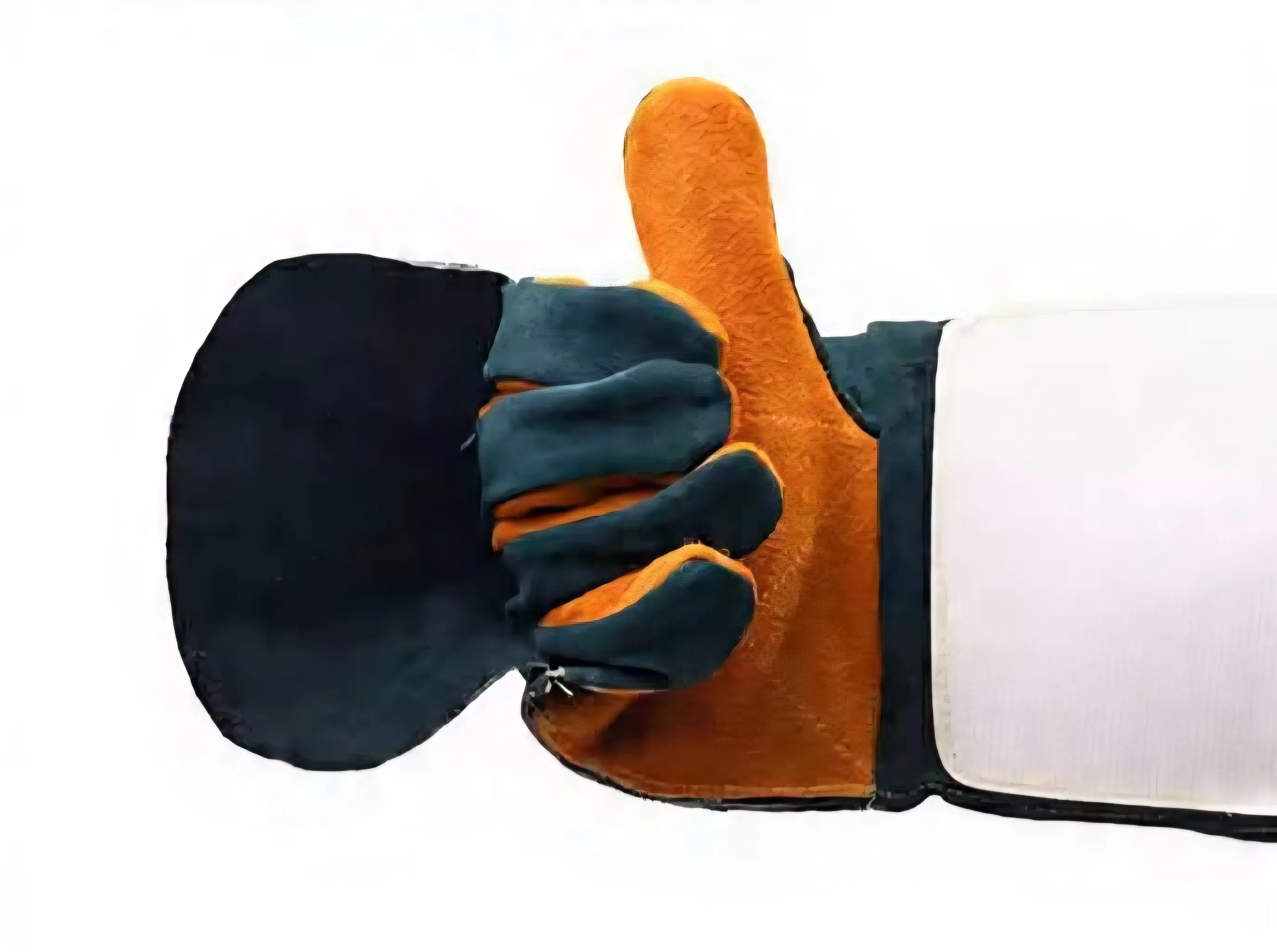 23" Multi-Functional Cowhide Ultra-Long Leather Anti-Bite Protection Animal Handling Gloves, Double-Layer Orange and Green 2