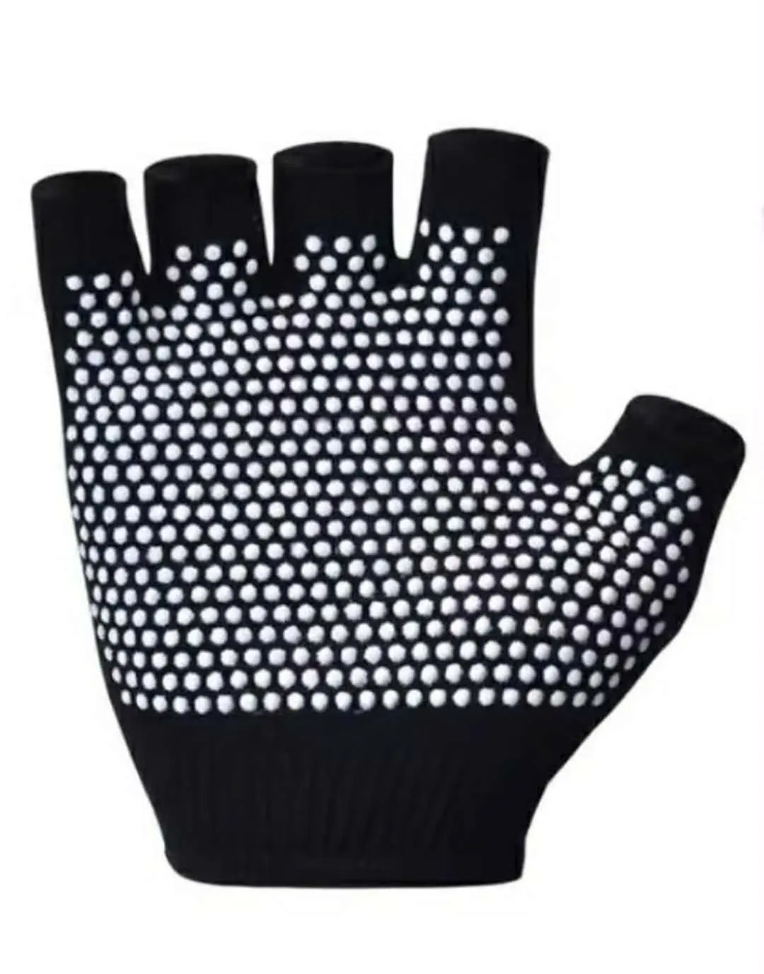 Women Anti-slip Yoga Black Fingerless Gloves 1