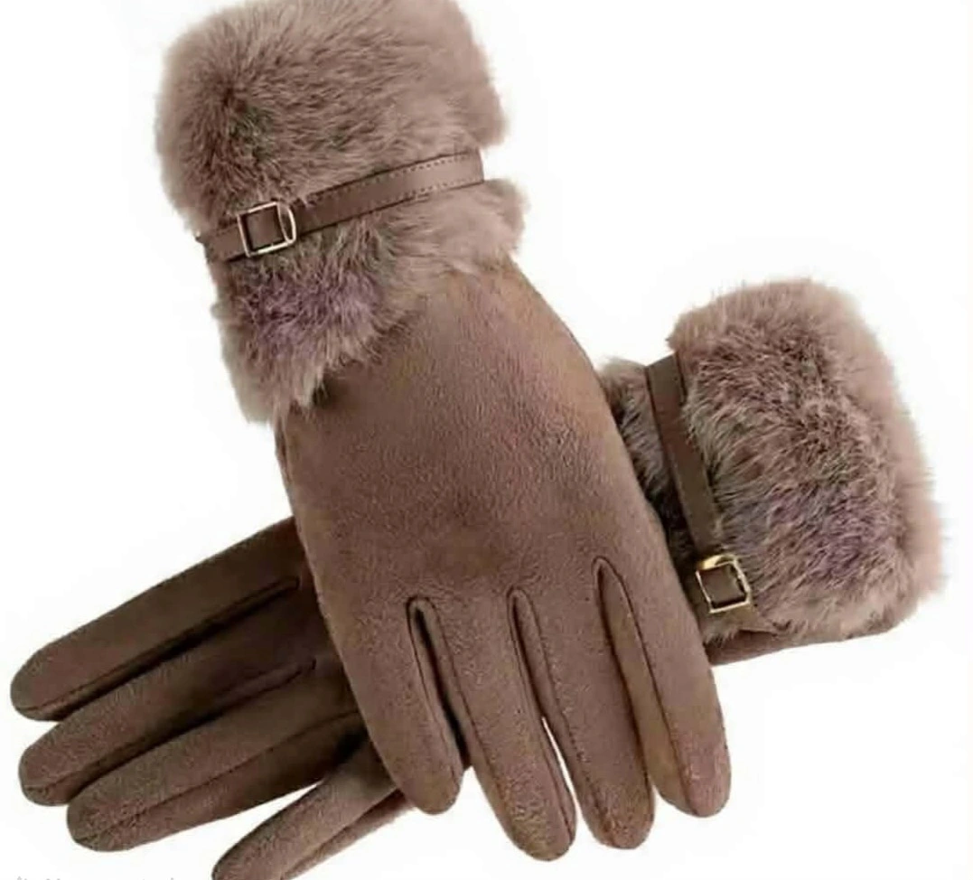 Women Faux-fur Fleece Winter Gloves