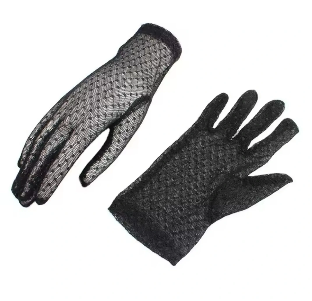 Women Summer Black Lace Gloves