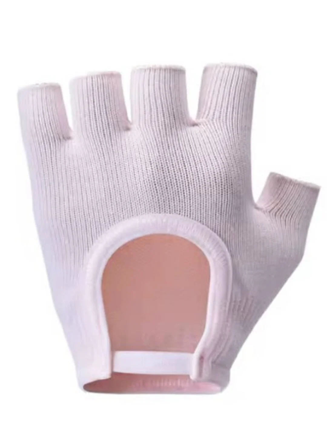 Women Anti-slip Yoga Pink Fingerless Gloves 2