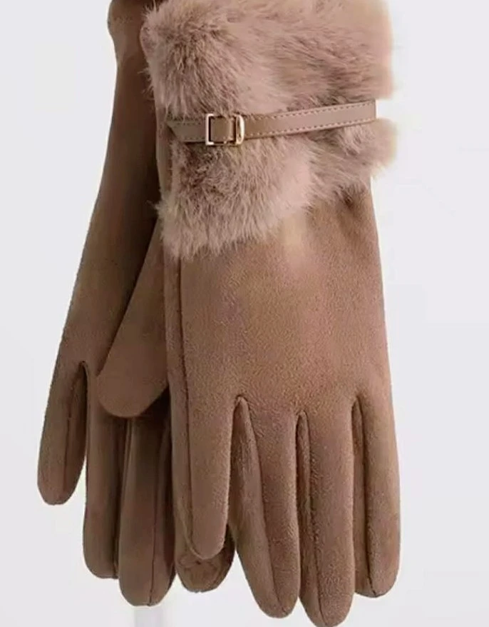 Women Faux-fur Fleece Winter Gloves 1