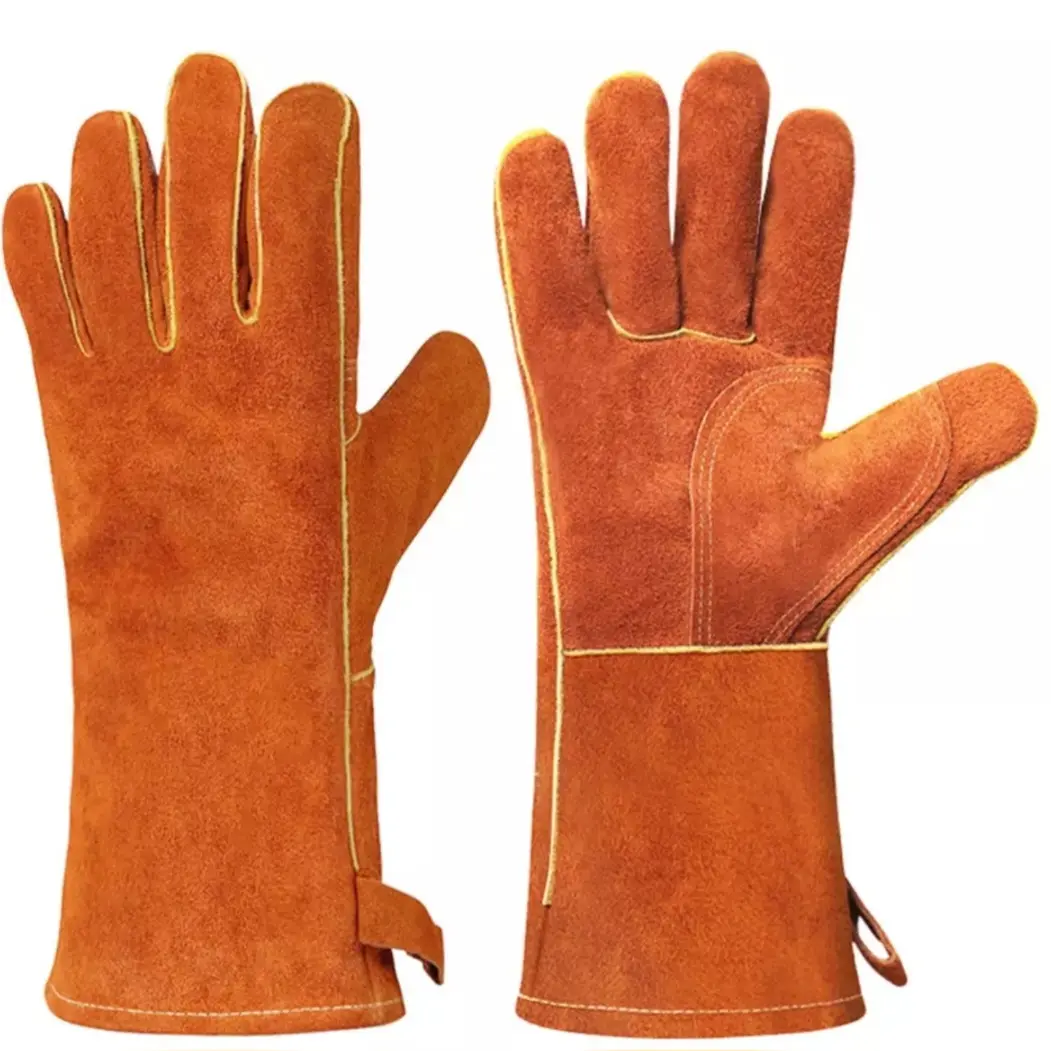 Cowhide Brown Leather Welding Gloves