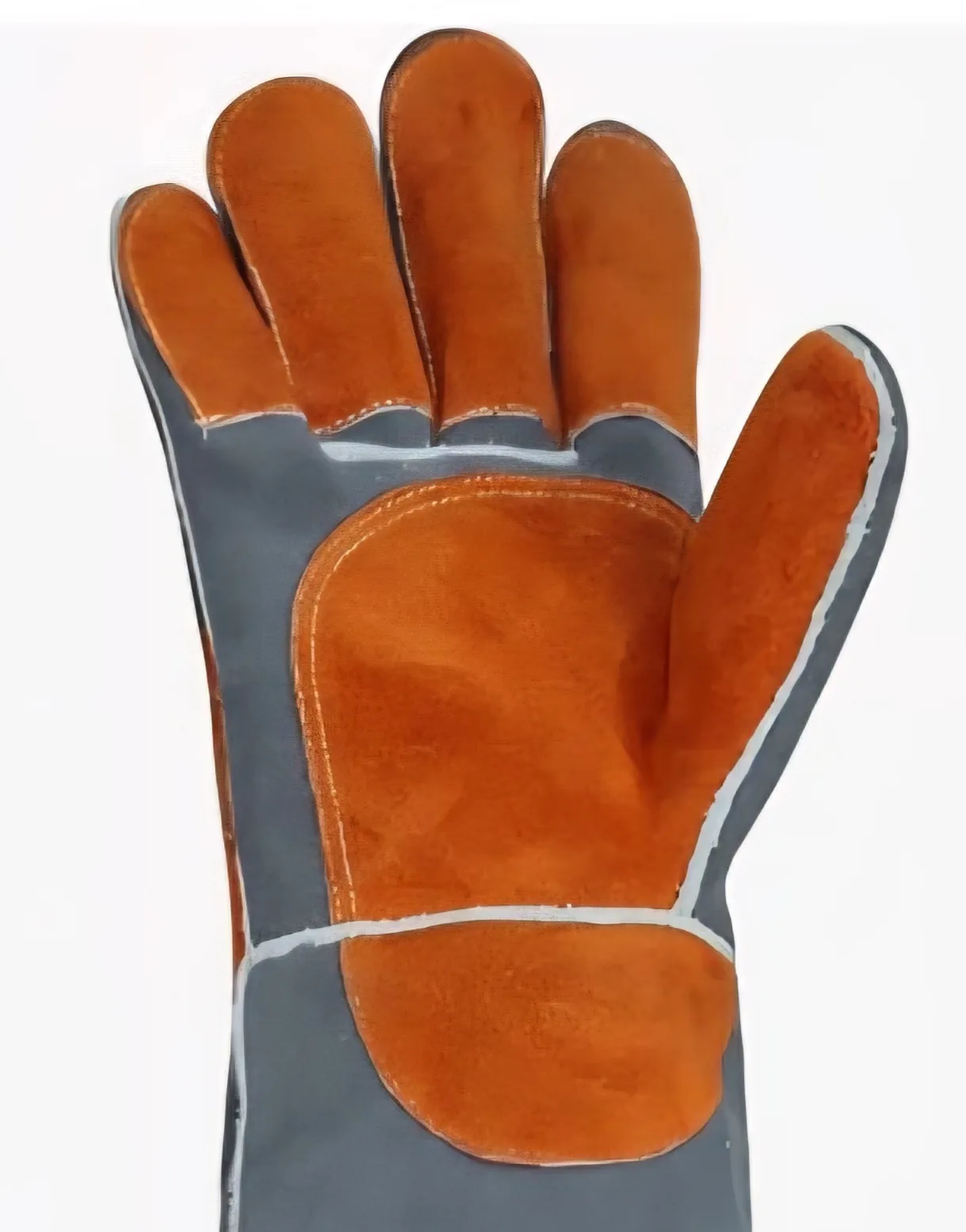 24" Multi-Functional Cowhide Ultra-Long Leather Anti-Bite Protection Animal Handling Gloves, Double-Layer Gray with Adjustable Buckle Belt 3