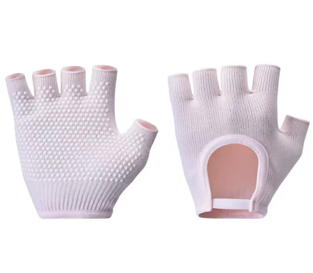 Women Anti-slip Yoga Pink Fingerless Gloves